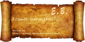 Ecsedi Bereniké névjegykártya